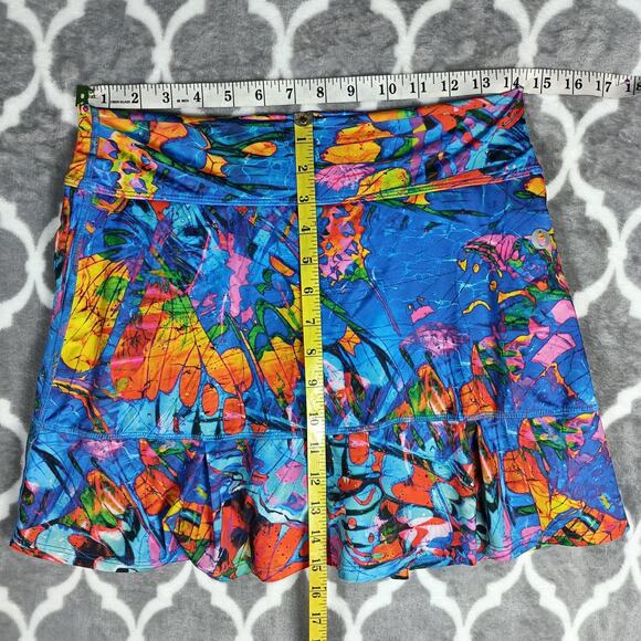 Dona Jo Skort Womens Large Blue Multicolor Athletic Tennis Skort Shorts Pocket - Picture 5 of 9